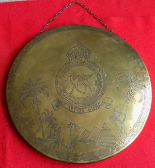 Wwii British No.  45 Squadron Raf Large Theater Made Trench Art Brass Gong