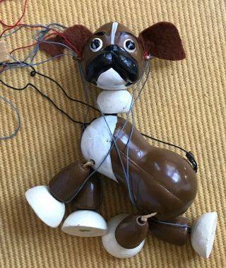 Vintage Pelham Wooden Puppet ' Bengo The Dog ' Boxer Box 2