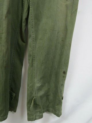 VINTAGE 1948 US ARMY COVERALLS SIZE SMALL HERRINGBONE GREEN 5