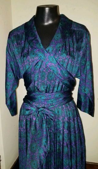 Vintage CLAIRE MCCARDELL Fan Pleated Sash - Wrapped Dress OSFA 10