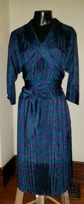 Vintage CLAIRE MCCARDELL Fan Pleated Sash - Wrapped Dress OSFA 11
