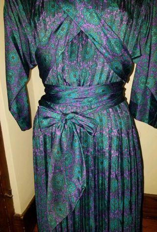 Vintage CLAIRE MCCARDELL Fan Pleated Sash - Wrapped Dress OSFA 12