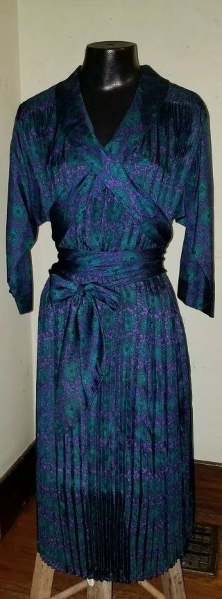 Vintage Claire Mccardell Fan Pleated Sash - Wrapped Dress Osfa