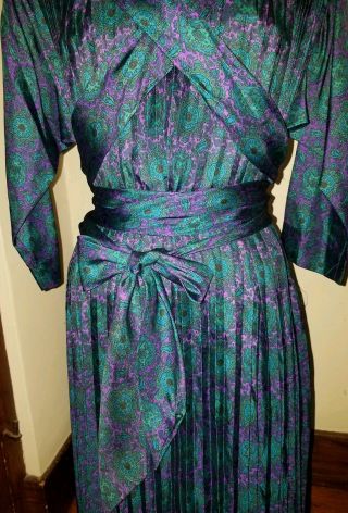 Vintage CLAIRE MCCARDELL Fan Pleated Sash - Wrapped Dress OSFA 3