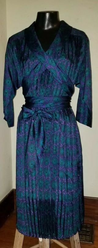 Vintage CLAIRE MCCARDELL Fan Pleated Sash - Wrapped Dress OSFA 6
