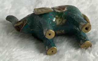 Antique Cloisonné enameled brass figurine Elephant China [AH286] 3