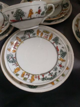 Vintage Toy Childs Goldilocks & Three Bears Porcelain China Tea Set Japan 2