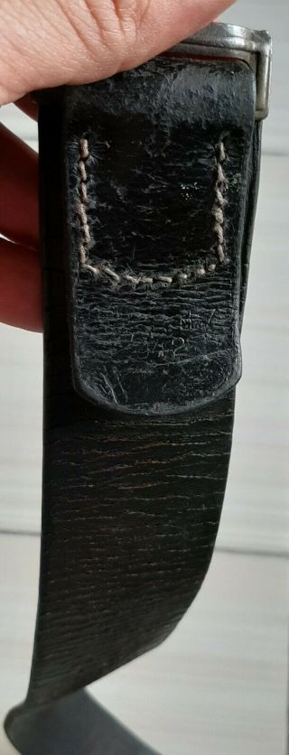 German Ww2 Leather Belt In.  Made In 1942