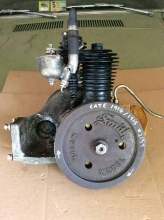 Rare Old Smith Motor Wheel Engine Block Type A 1914 / 1915 2159 Antique