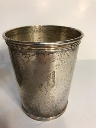 Newport Sterling Silver 1640 Julep Cups Hammered Set Of 2 Mono Vintage 4