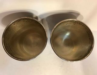 Newport Sterling Silver 1640 Julep Cups Hammered Set Of 2 Mono Vintage 5
