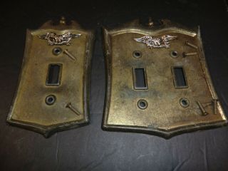 Vintage/antique Brass Light Switch Plate Covers With Eagle