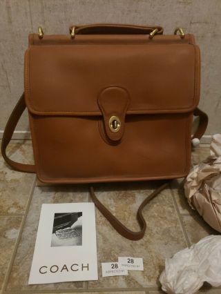 Coach 9927 Willis Brown Leather Messenger Crossbody Purse Handbag Vintage
