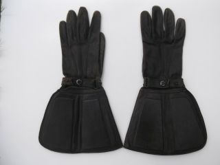 Vintage - 1914 – Wwi Era O.  C.  Hansen Double Up Gauntlet Leather Gloves No.  835