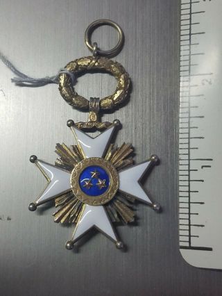 Rare Latvia Medal Order Of The Three Stars Antique Sterling Silver Enamel