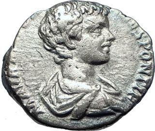 Caracalla As Caesar 197ad Authentic Silver Ancient Roman Coin Trophy I73261