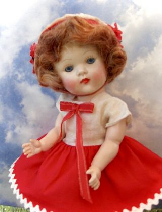 VINTAGE STRUNG 50s MISS ROSEBUD DOLL MADE IN ENGLAND BFF TO GINNY,  MUFFIE DOLLS 12
