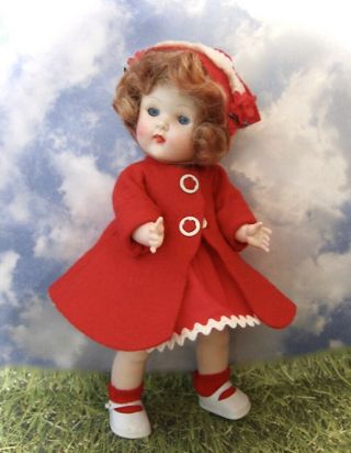 VINTAGE STRUNG 50s MISS ROSEBUD DOLL MADE IN ENGLAND BFF TO GINNY,  MUFFIE DOLLS 6