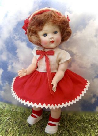 VINTAGE STRUNG 50s MISS ROSEBUD DOLL MADE IN ENGLAND BFF TO GINNY,  MUFFIE DOLLS 7