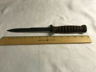 Wwii U.  S.  M - 3 Camillus Trench Fighting Knife Cross Guard Marked No Scabbard