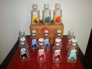 12 Vintage Galaxy Syrup Space Man Bottle Banks Full Case W/original Box Nos