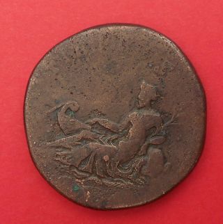 ancient coin roman sestertius sesterce ANTONINUS PIUS tiberis ANTONIN LE PIEUX 3
