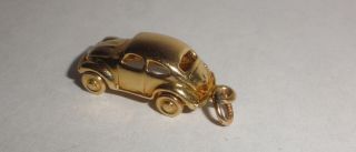 3D Rare JMF Vintage 14K Gold Car Auto Charm Volkswagen Beetle VW Bug 3.  6gr 2