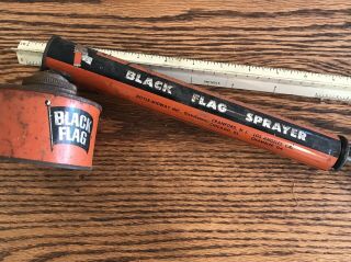 Vintage Black Flag Bug Fly Sprayer Orange Black 4