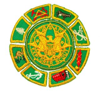 Senior Scouts Bsa – Vintage Universal Badge With 8 Title Segments - 1938/1949 Us