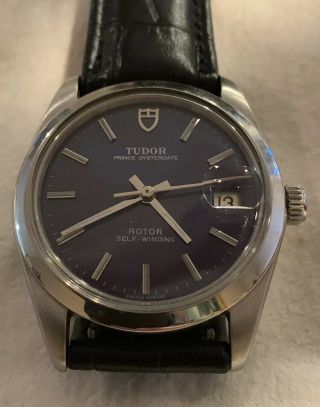 Vintage Tudor Prince Oyster date 2784 25J 34mm Blue Dial,  Keeps Time 6