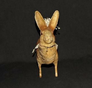 ANTIQUE c 1910 Papier - Mache Glass Eyes VTG EASTER BUNNY RABBIT CANDY CONTAINER 8