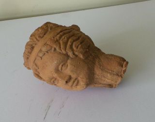 Ancient Roman terracotta female figure Aphrodite head bust 4 inches tall 6