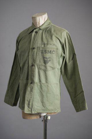 Vtg 40s Wwii Usmc Hbt Us Marines Corps Herringbone Field Jacket Shirt
