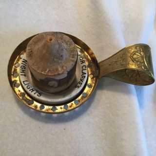 NR Clarke’s Pyramid Night Light Tin Watch Holder Antique Miniature Oil Lamp 6