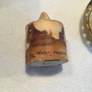 NR Clarke’s Pyramid Night Light Tin Watch Holder Antique Miniature Oil Lamp 7