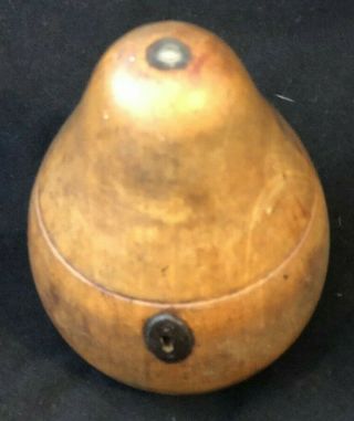 Antique Fruit Wood / Pear Shaped / Treen / Tea Caddy / 1800s