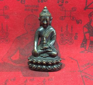 Rare Old Phra Kring Lp Koon Thai Amulet Buddha Statue Protect Life Good Luck
