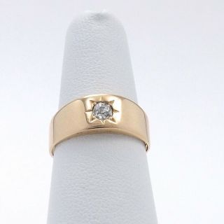 Victorian 14k Rose Gold.  15ct Old Mine Cut Diamond Band Ring Sz 5.  75