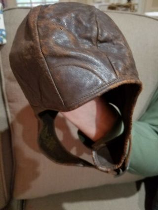 Old Leather Pilot Flying Helmet 1940s