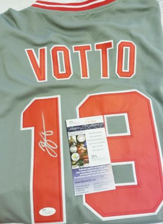 Joey Votto Signed Vintage Mitchell & Ness Jersey Size Xl In Person Jsa Certified