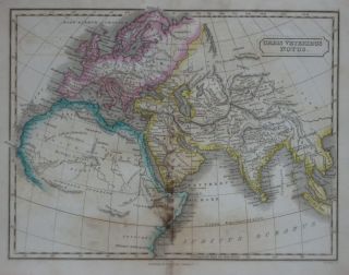 Carey & Lea 1836 Map Orbis Veteribus Notus Ancient World Hand Colored