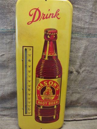 Rare Vintage Mason Root Beer Thermometer Antique Beverage Soda Cola 9119