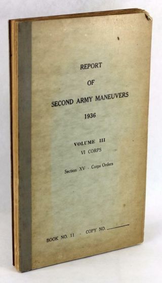 1936 Report Of Second Army Maneuvers Vi Corps Ft Sheridan Il War Games