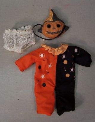 Antique 7 inch All Bisque Googly Doll,  Mold 189 with Halloween Outfit 6