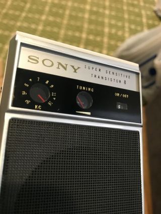 Vintage Sony Tr - 830 Sensitive 8 Transistor Radio,  Cond.
