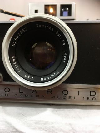Vintage Polaroid 180 Instant film camera,  Lens shutter settings. 2
