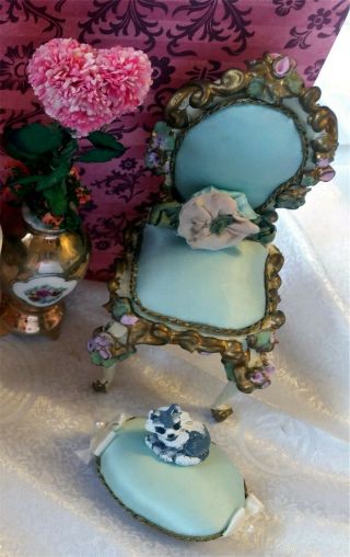 Reserved For 143 Spielwaren 50s Dollhouse Room Set Rococo Baroque Doll Furniture