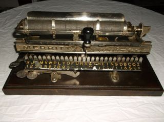 Merritt Typewriter,  Antique 1889 To 1895 Vintage Serial No 5223