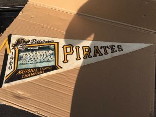 Vintage 1960 Pittsburgh Pirates National League Champions Pennant Clemente Rare