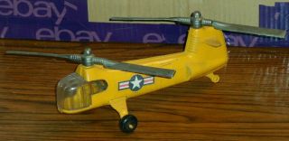 Vintage Hubley Kiddie Toy Metal Toy Helicopter With Folding Blades 1960 - 1970